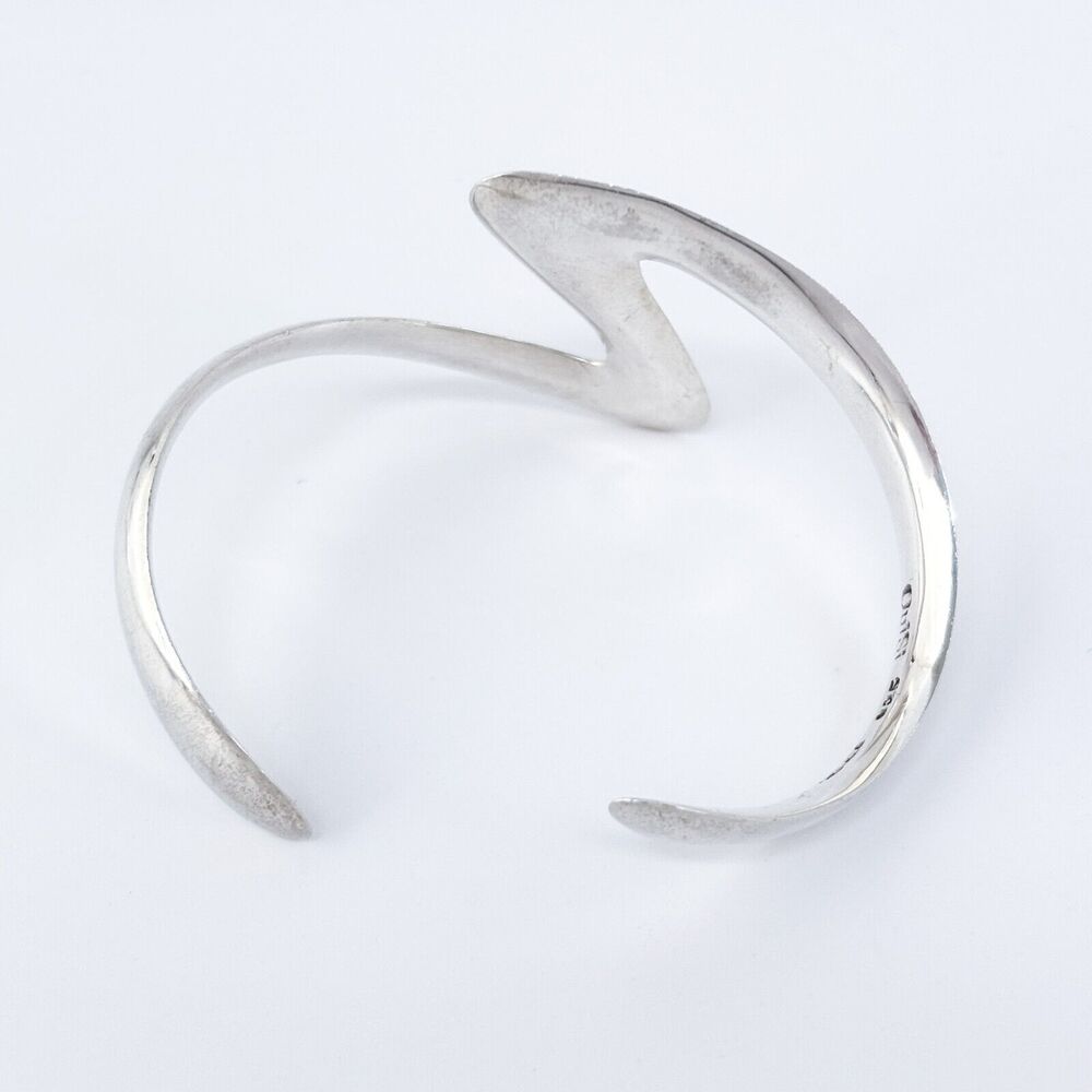 Vintage OuiSi Mexico Taxco TS-01 Sterling Silver 925 Zigzag Cuff Bracelet 6" - Picture 4 of 10